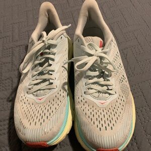 Hoka Women's Athletic Shoes - Cream and Red